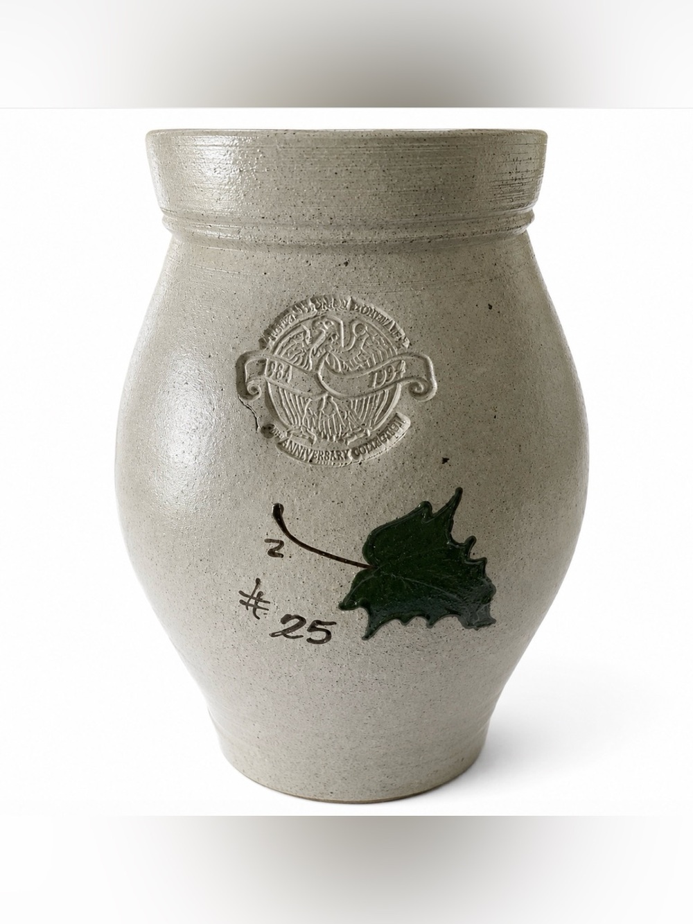 Rockdale Union Pottery Vase Anniversary Collectors Edition Salt Glazed Grape - Picture 2 of 9